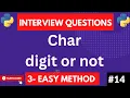 String isdigit Method Python interview How to find the input is digit or not