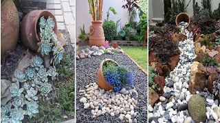 Clay pots decorative stone and flowers - 28 ideas for the most unlikely garden design diy garden