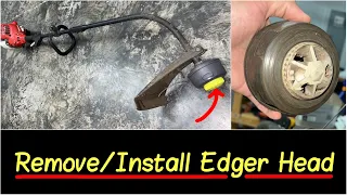 How to Remove Weed Whacker Edger Bump Head Assembly Install a New Weed Eater Head Homelite DIY
