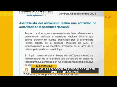 Asamblea reacciona tras video de baile en uno de los salones
