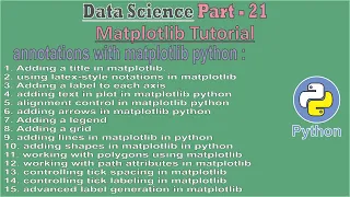 data science Part - 21 annotations with matplotlib