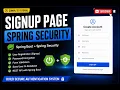 Spring Security Signup Page Tutorial User Registration API with Spring Boot