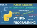 Python Advanced Mathematical Operation Python Tutorial Python for Beginners