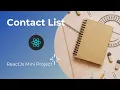 Project 1 Contact List React JS Mini Project Projects