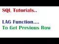 What is LAG Function in Oracle