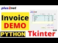 Demo of Invoice generation by selecting product price unit and using Tkinter Treeview