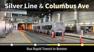 MBTA Silver Line and Columbus Ave Bus Lanes Bus Rapid Transit in Boston July 2025 4k