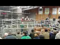 A packed cattle ring for the first sale of the month at Hereford Livestock Market