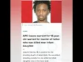 Jyquez Harvey 18 wanted by police after allegedly sh99ting Julian Kolb outside of his car