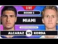 ALCARAZ vs KORDA ATP Miami 2026 LIVE Tennis Watchalong