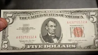 RED SEAL 1963 5 Bill in Great Condition from My Collection