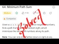 Hindi 64 Minimum Path Sum I Leetcode Medium Dynamic Programming