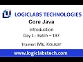 Core Java Introduction Day - 1
