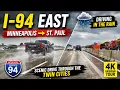 I-94 East Minneapolis to St Paul Rainy Day Drive Through Minnesota s Twin Cities 4K