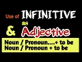 Use of TO BE and INFINITIVE as ADJECTIVE in Spoken Continuous Infinitive