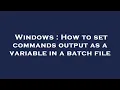 Windows How to set commands output as a variable in a batch file