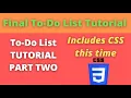 Part 2 Beginner Javascript Project To Do List