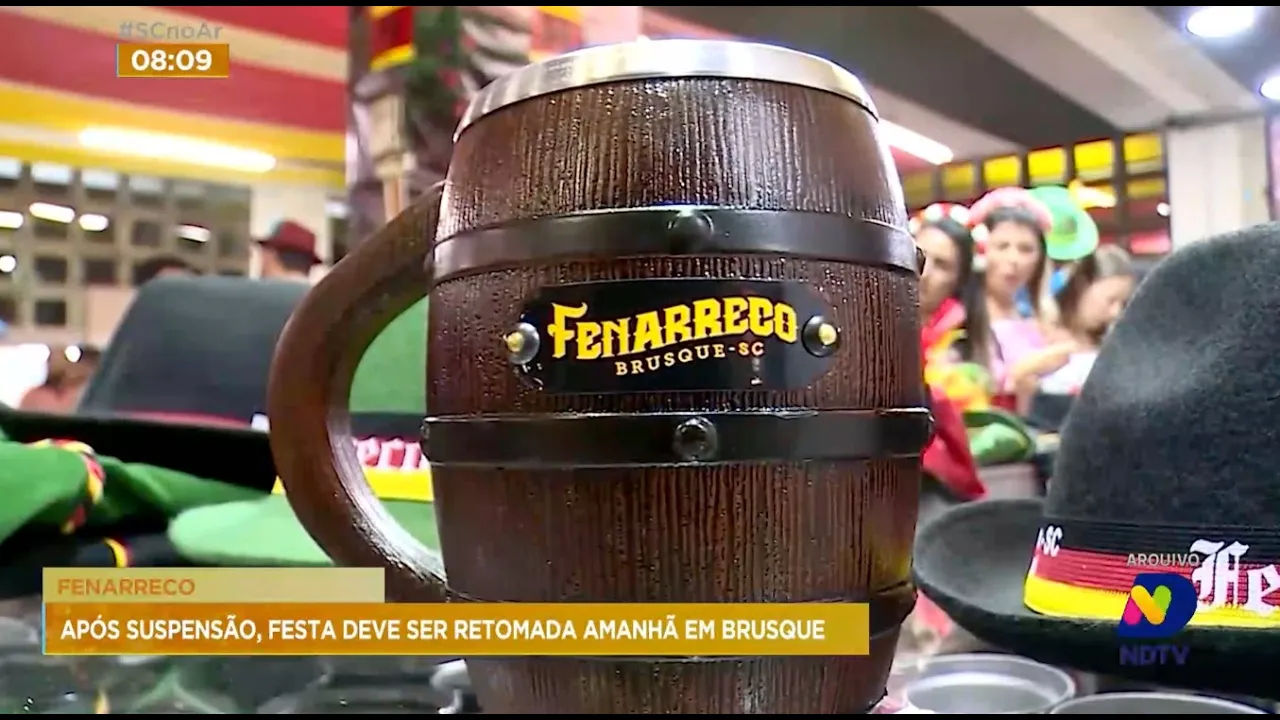 Fenarreco: após suspensão, festa deve ser retomada nesta quarta-feira em Brusque