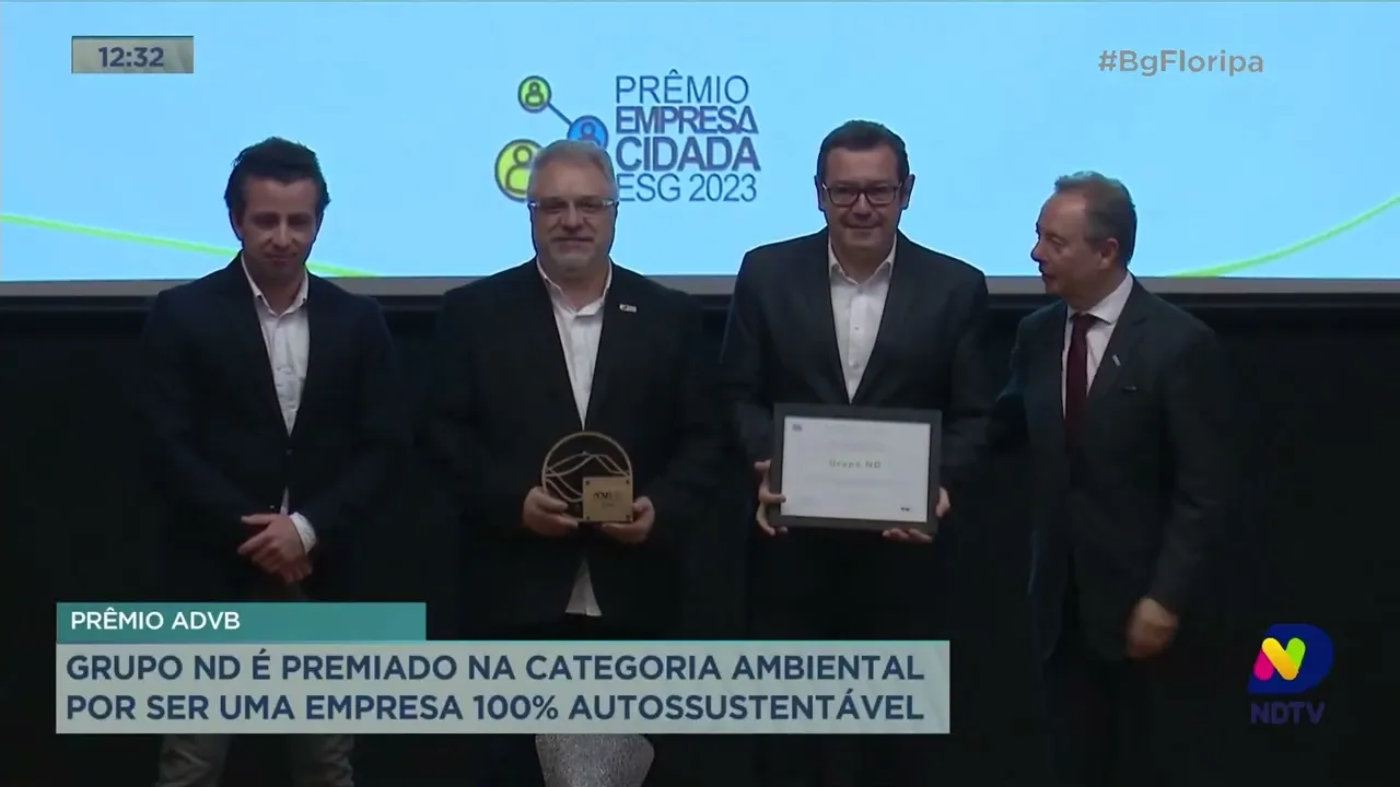Prêmio ADVB: Grupo ND é premiado na categoria ambiental por ser uma empresa 100% autossustentável