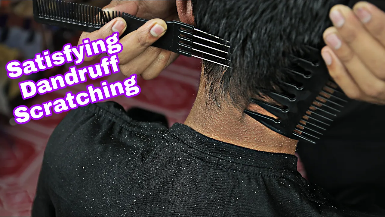 Satisfying Dandruff Scratching ASMR 3d Sound | ASMR Hair Wash With Shampoo | Dandruff Treatment ASMR