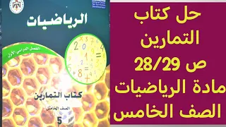 حل كتاب التمارين ص 28 29 مادة الرياضيات الصف الخامس 