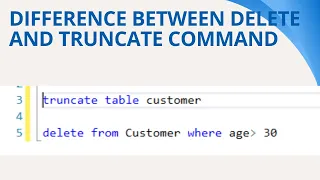 57 Truncate table in sql server Difference between delete and truncate command