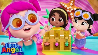 Mermaid Treasure Hunt! 🪙 Emmie's Hidden Treasure! | Little Angel Nursery Rhymes & Kid Songs