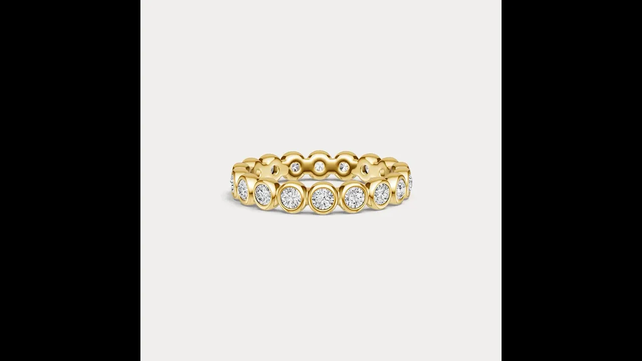 1CTW Round Lab-Grown Diamond Bezel-Set Eternity Band in Sterling Silver