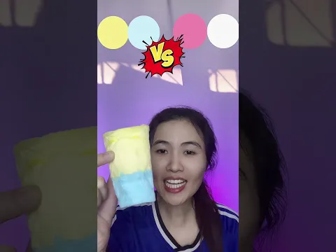 กินสายไหมสี เหลืองฟ้า vs ชมพูขาว