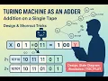 Turing Machine as an Adder Addition on a Single Tape Design Tricks Turing Machine Addition