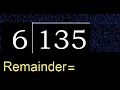 Divide 135 by 6 remainder Division with 1 Digit Divisors How to do