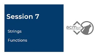 Session 7 - Strings Functions Programming with C ACM JUIT
