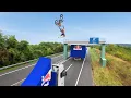 Download Lagu World First! Motorbike Flip Between Two Moving Trucks
