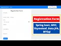 Registration form using Spring boot C Data JPA Thymeleaf MYSql Register form Spring Boot
