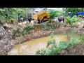 Download Lagu First Start New Perfect Project Technique Skill to Delete POND by Bulldozer Komat'su \u0026 Dump Truck Lo