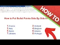 How to Put Bullet Points Side By Side In Word In Two Columns
