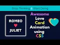 Heart using CSS Love card using CSS animation
