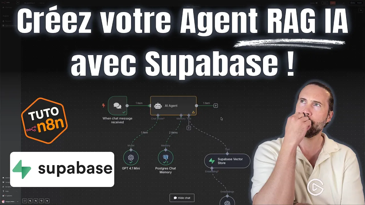 🔥Partie 1 : Agent RAG + PostgreSQL + Supabase ! Créer une base vectorielle IA complète !!!