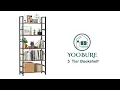 Yoobure 5 Tier Bookshelf - Tall Book Shelf Modern Bookcase for Books