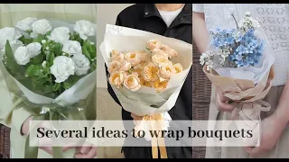 Multiple Flower Bouquets Wrapping Tutorial Flower Bouquet Wrapping Techniques Ideas