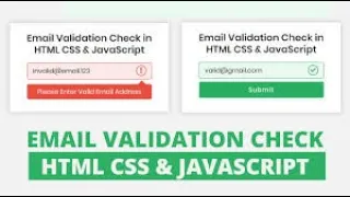 Email Validation Check in HTML CSS JavaScript