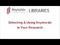Selecting Using Keywords in Your Research