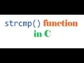 STRCMP Function in C and C for comparing 2 char array strings