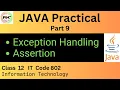 Exception Assertion Java Programming Practical Class 12 Information Technology IT Code 802 Exam