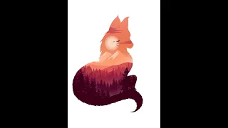 Easy Fox Silhouette Illustration Procreate Time-lapse