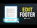 How to Edit a Footer in Word Add Page Numbers Customize