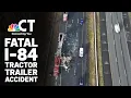One dead after double tractor-trailer accident on I-84 in Vernon