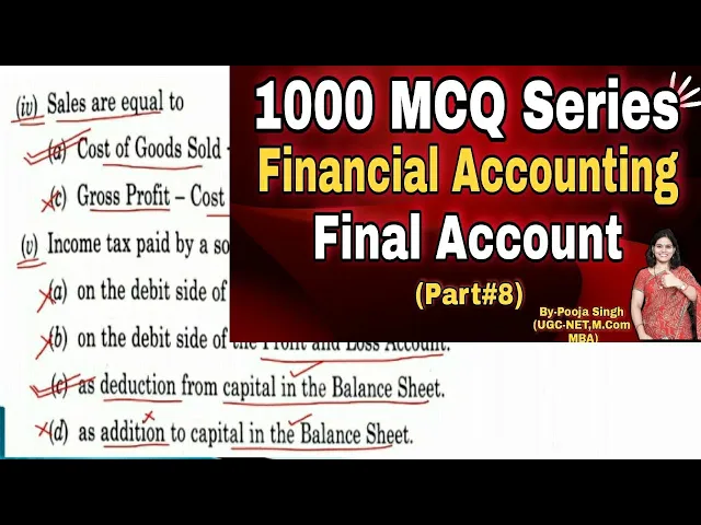 MCQ on  Final Account | Objective Questions on Final Account | Competitive Exam Objective Question