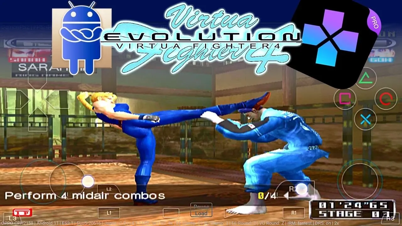 Virtua Fighter 4 Evolution PS2 Emulator Android - Virtua Fighter 4 Ev DamonPS2 PRO - Mobile Gameplay