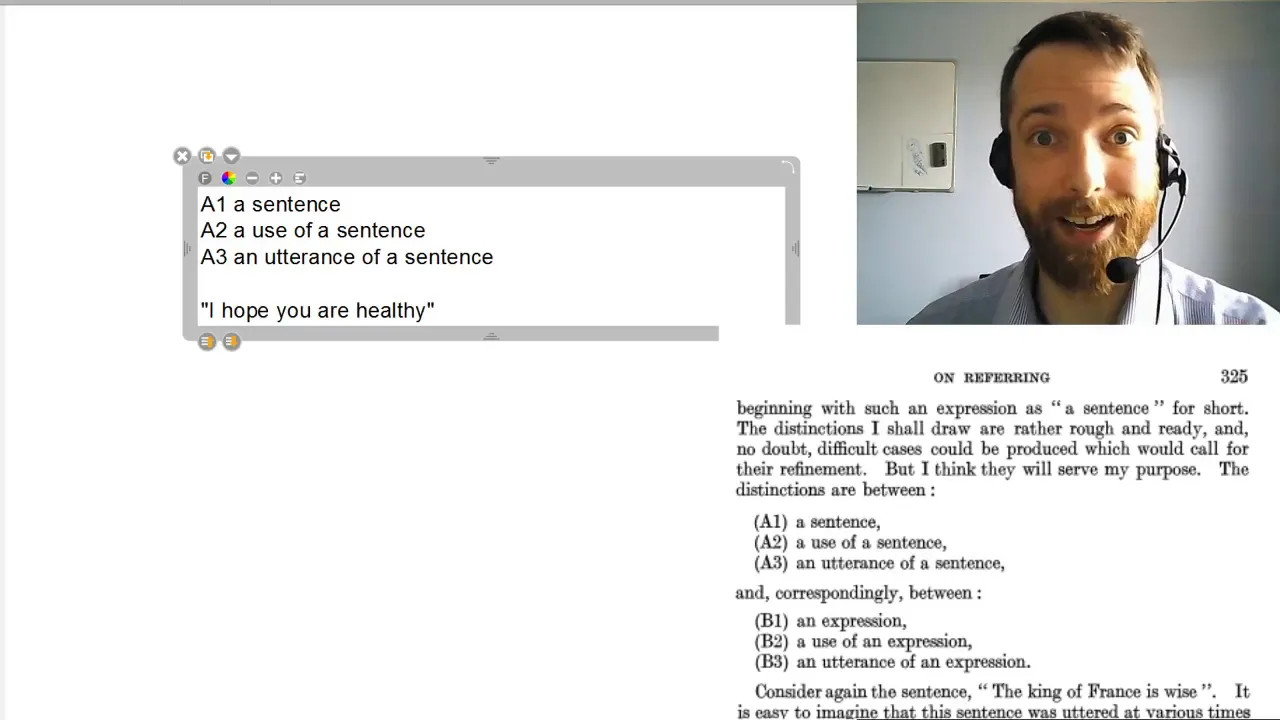 PHL2026: Strawson - sentence, use, utterance